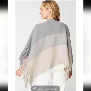 Fringe sweater poncho